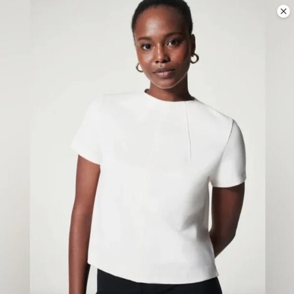Spanx The Perfect Funnel Top, Size Large, White - Picture 1 of 2